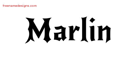 Gothic Name Tattoo Designs Marlin Free Graphic