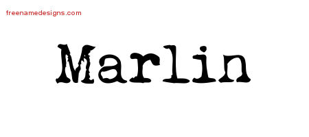Vintage Writer Name Tattoo Designs Marlin Free Lettering