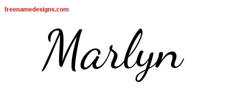 Lively Script Name Tattoo Designs Marlyn Free Printout