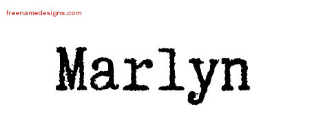 Typewriter Name Tattoo Designs Marlyn Free Download