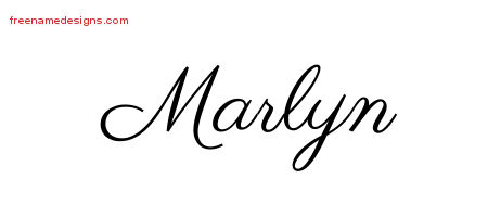 Classic Name Tattoo Designs Marlyn Graphic Download
