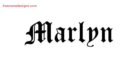 Blackletter Name Tattoo Designs Marlyn Graphic Download