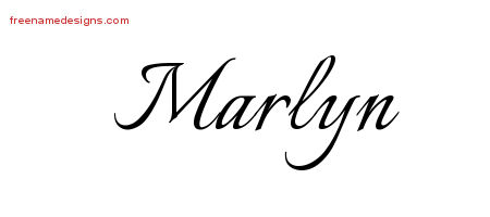 Calligraphic Name Tattoo Designs Marlyn Download Free - Free Name Designs