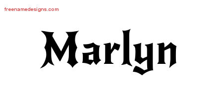 Gothic Name Tattoo Designs Marlyn Free Graphic