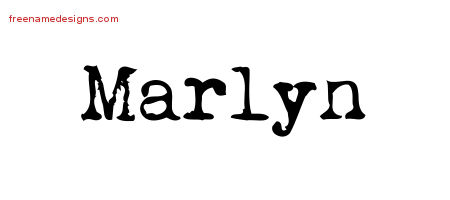 Vintage Writer Name Tattoo Designs Marlyn Free Lettering