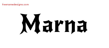 Gothic Name Tattoo Designs Marna Free Graphic