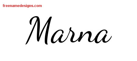 Lively Script Name Tattoo Designs Marna Free Printout