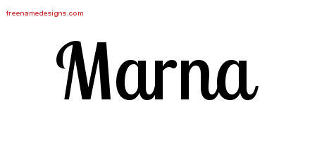 Handwritten Name Tattoo Designs Marna Free Download