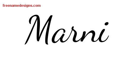 Lively Script Name Tattoo Designs Marni Free Printout