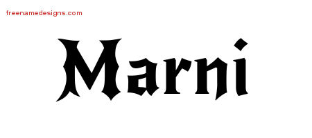 Gothic Name Tattoo Designs Marni Free Graphic