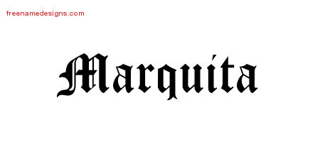 Blackletter Name Tattoo Designs Marquita Graphic Download