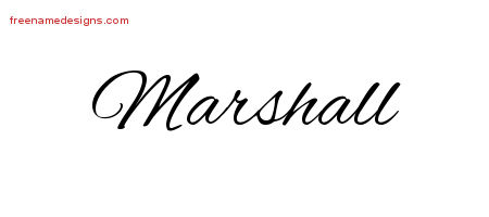 Cursive Name Tattoo Designs Marshall Free Graphic