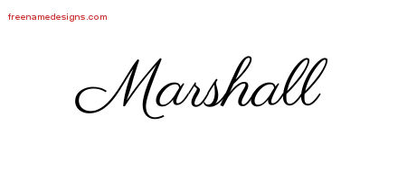 Classic Name Tattoo Designs Marshall Printable