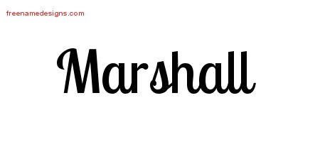 Handwritten Name Tattoo Designs Marshall Free Printout