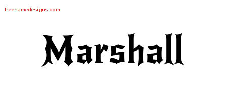 Gothic Name Tattoo Designs Marshall Download Free