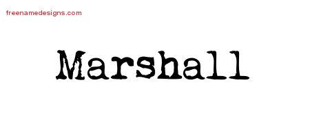 Vintage Writer Name Tattoo Designs Marshall Free