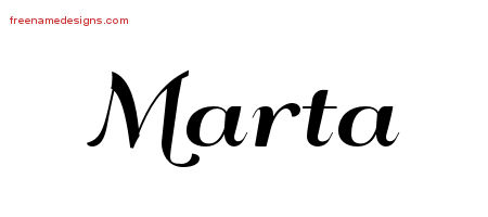 Art Deco Name Tattoo Designs Marta Printable