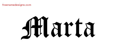 Blackletter Name Tattoo Designs Marta Graphic Download