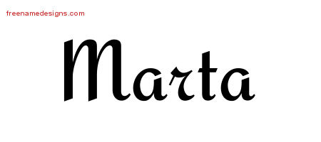 Calligraphic Stylish Name Tattoo Designs Marta Download Free