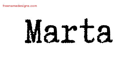 Typewriter Name Tattoo Designs Marta Free Download
