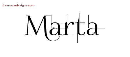 Decorated Name Tattoo Designs Marta Free