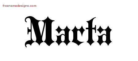 Old English Name Tattoo Designs Marta Free