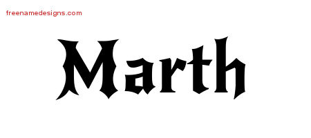 Gothic Name Tattoo Designs Marth Free Graphic