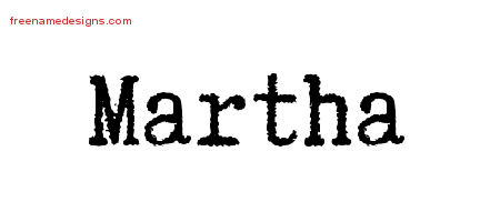Typewriter Name Tattoo Designs Martha Free Download