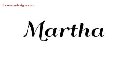 Art Deco Name Tattoo Designs Martha Printable