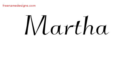 Elegant Name Tattoo Designs Martha Free Graphic