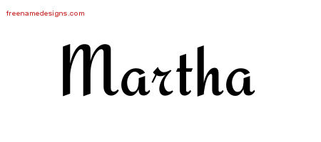 Calligraphic Stylish Name Tattoo Designs Martha Download Free