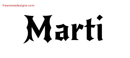 Gothic Name Tattoo Designs Marti Free Graphic