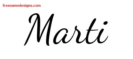 Lively Script Name Tattoo Designs Marti Free Printout