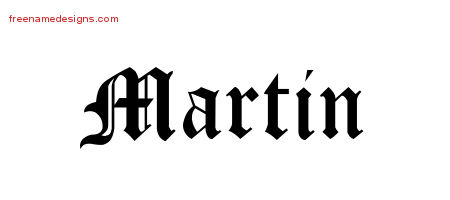 Blackletter Name Tattoo Designs Martin Printable