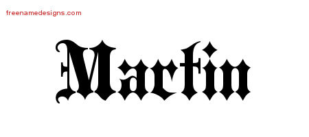 Old English Name Tattoo Designs Martin Free Lettering