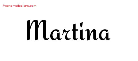 Calligraphic Stylish Name Tattoo Designs Martina Download Free