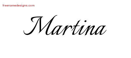 Calligraphic Name Tattoo Designs Martina Download Free