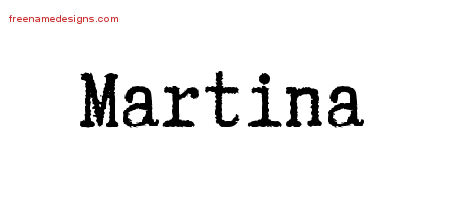Typewriter Name Tattoo Designs Martina Free Download