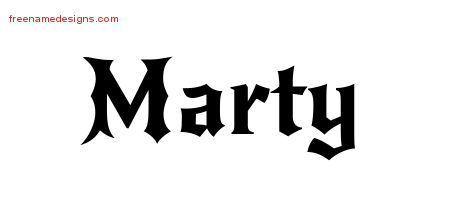 Gothic Name Tattoo Designs Marty Free Graphic