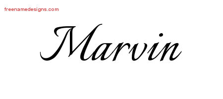 Calligraphic Name Tattoo Designs Marvin Free Graphic