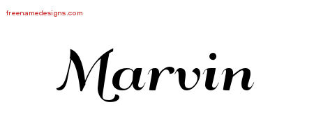 Art Deco Name Tattoo Designs Marvin Graphic Download