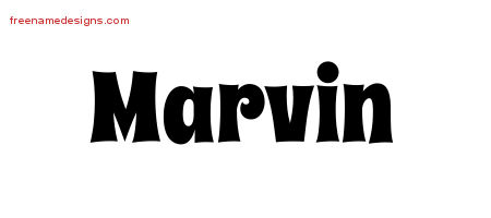 Groovy Name Tattoo Designs Marvin Free
