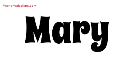 Groovy Name Tattoo Designs Mary Free Lettering