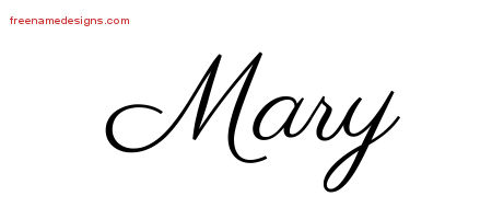 Classic Name Tattoo Designs Mary Printable - Free Name Designs