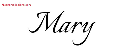 Calligraphic Name Tattoo Designs Mary Free Graphic