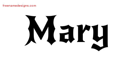 Gothic Name Tattoo Designs Mary Free Graphic