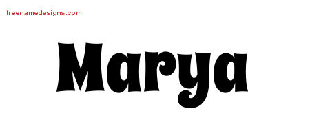Groovy Name Tattoo Designs Marya Free Lettering