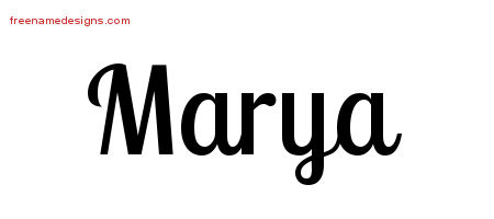 Handwritten Name Tattoo Designs Marya Free Download