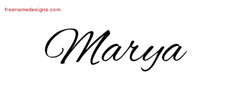 Cursive Name Tattoo Designs Marya Download Free