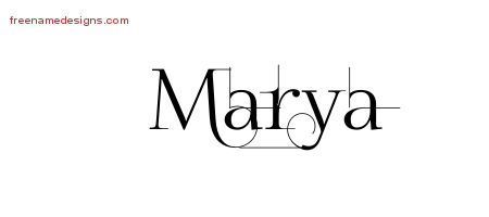 Decorated Name Tattoo Designs Marya Free
